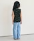 ノースリーブワッフルフリルTシャツ