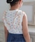 ノースリーブワッフルフリルTシャツ