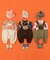 Bpop どうぶつ総柄ボディーオール