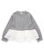 レースフリル切り替えリブTシャツ