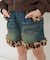 裾ボアショートパンツ  ショート丈