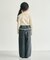 ラインレースデニムパンツ  10分丈