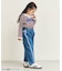 ラインレースデニムパンツ  10分丈