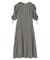 デザインスリーブクルーネックワンピース