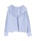 Vネックフリルカラーギャザーブラウス