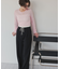 袖シャーリングシアートップス