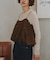 袖シャーリングシアートップス