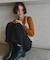 袖シャーリングシアートップス