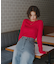 袖シャーリングシアートップス