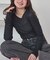 袖シャーリングシアートップス