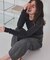 袖シャーリングシアートップス