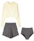 3点セット/ショートパンツ×カップ付長袖ビキニ/水着