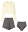 3点セット/ショートパンツ×カップ付長袖ビキニ/水着
