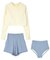 3点セット/ショートパンツ×カップ付長袖ビキニ/水着