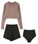 3点セット/ショートパンツ×カップ付長袖ビキニ/水着