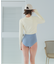 3点セット/ショートパンツ×カップ付長袖ビキニ/水着
