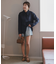 デザイン襟シアーシャツ