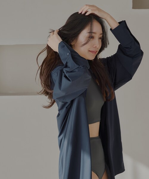 【未使用♥絹100%♡金ボタン】ロングシャツ ブラウスダブルカフスオーバーサイズ ROOP TOKYO ブラウス シャツ ダブルボタンデザインシャツ ユニ