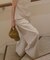 リネンライクツータックワイドパンツ