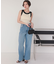 配色リブニットタンクトップ