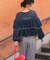 ティアードフリルモヘアライクローゲージニットトップス
