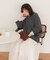 ハート透かし柄モヘアタッチニット