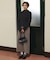 起毛糸ポロ襟シアーニット