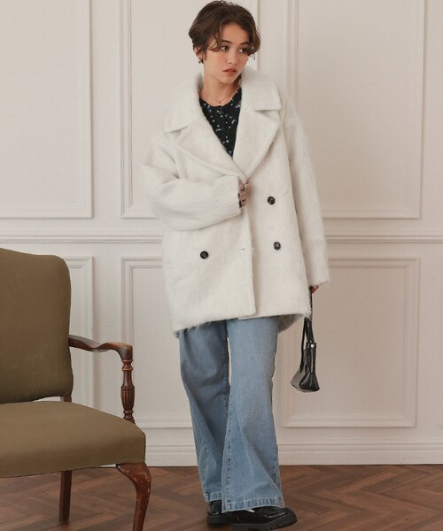 シャギーミドルダブルコクーンコート｜ティティベイトの通販｜&mall