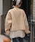 フェイクムートンノーカラージャケット