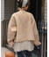 フェイクムートンノーカラージャケット