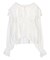 ペプラムギャザーラッフルフリルブラウス