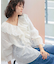 フリルカラーレースブラウス