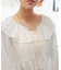 襟フリルシアーブラウス