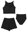 3点セット/ダブルストラップビキニ×ショートパンツ/水着