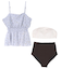 3点セット/ライトシャーリングトップス付ビキニ/水着