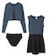 3点セット/前開きトップス付オールインワン/ラッシュガード
