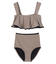 パイピングフリルハイウエストビキニ/水着