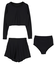 3点セット/パイピング長袖ビキニ×ショートパンツ/水着