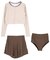 3点セット/パイピング長袖ビキニ×ショートパンツ/水着
