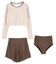 3点セット/パイピング長袖ビキニ×ショートパンツ/水着