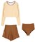 3点セット/パイピング長袖ビキニ×ショートパンツ/水着