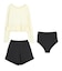 ペプラム長袖トップス×ショーツ/セット水着