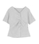 フロントギャザーニット半袖トップス