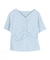 フロントギャザーニット半袖トップス