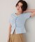 フロントギャザーニット半袖トップス