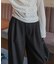 ウールライクダブルタックワイドパンツ