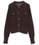 ゴールド釦透かし編みニットカーディガン