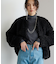 ウールブレンドロングスリーブハイネックリブニット