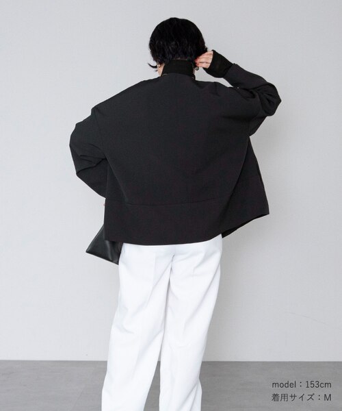 23ss 美品　カリテ　ノーカラージャケット　アウター　オーバーサイズ ノーカラーオーバーサイズジャケット｜ユアーズの通販｜&mall