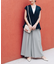 フロントタックハイウエストワイドパンツ
